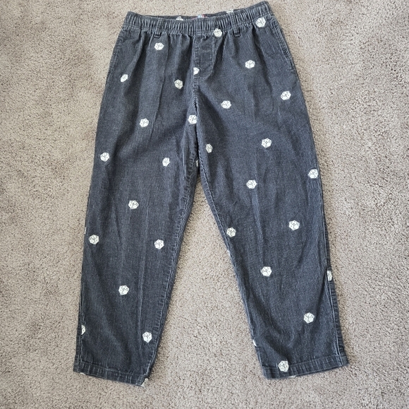 Urban Outfitters Men’s Gray Corduroy Pull-On Pants Embedded Dice size Large - Picture 9 of 16